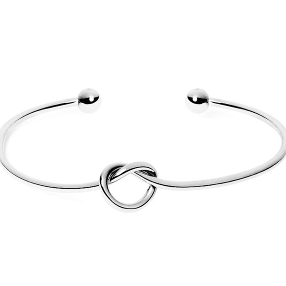 14k WG Plated Love Knot Cuff Bracelet - Picture 5 of 7
